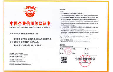 山之田科技模型深圳公司喜獲AAA級信用企業(yè)稱號